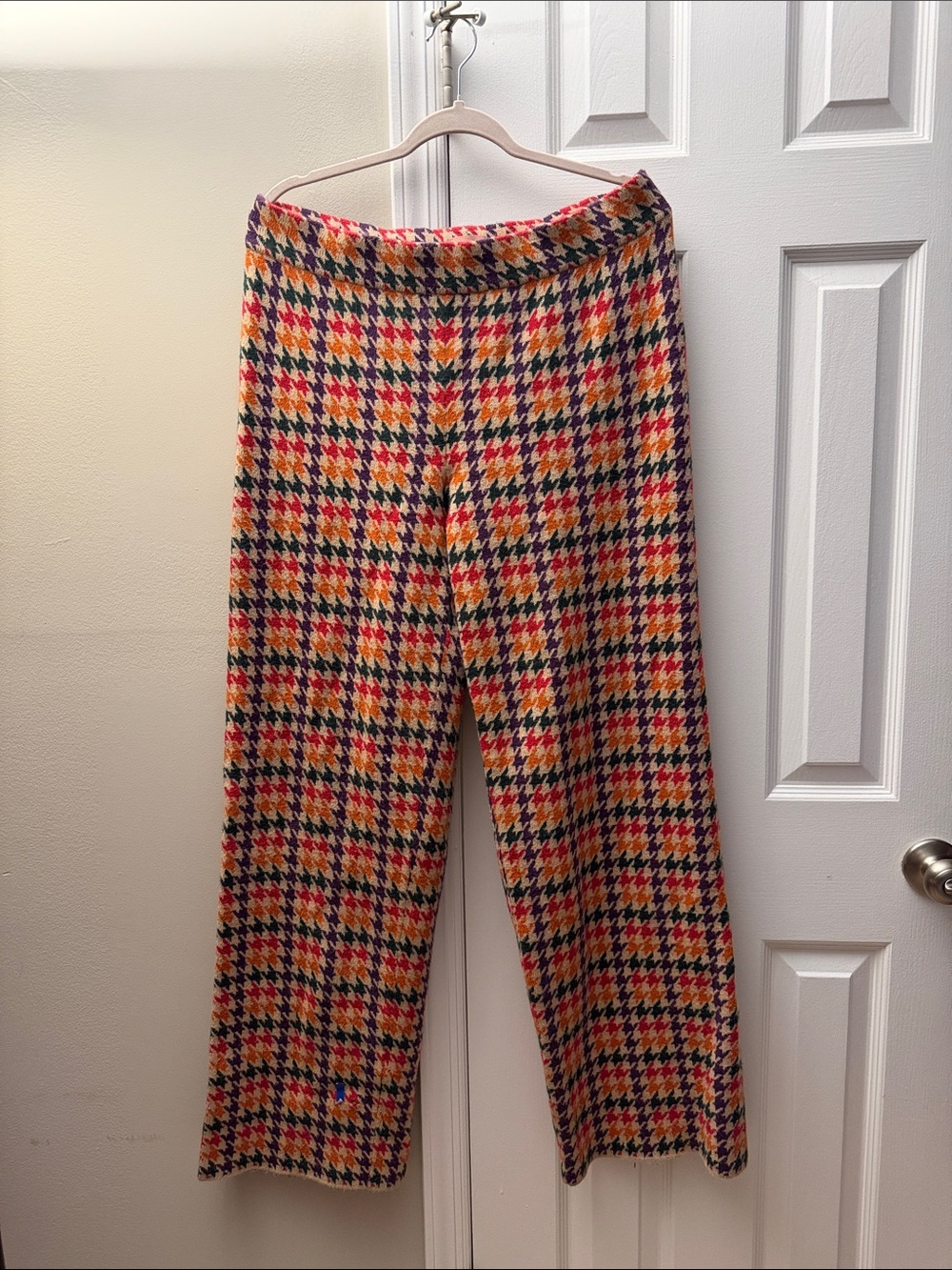 Multicolor Houndstooth Knit Pants